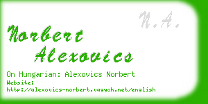 norbert alexovics business card